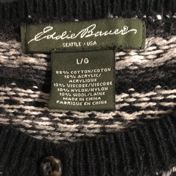 Eddie Bauer Fair Isle Cardigan Sweater - Picture 4 of 5